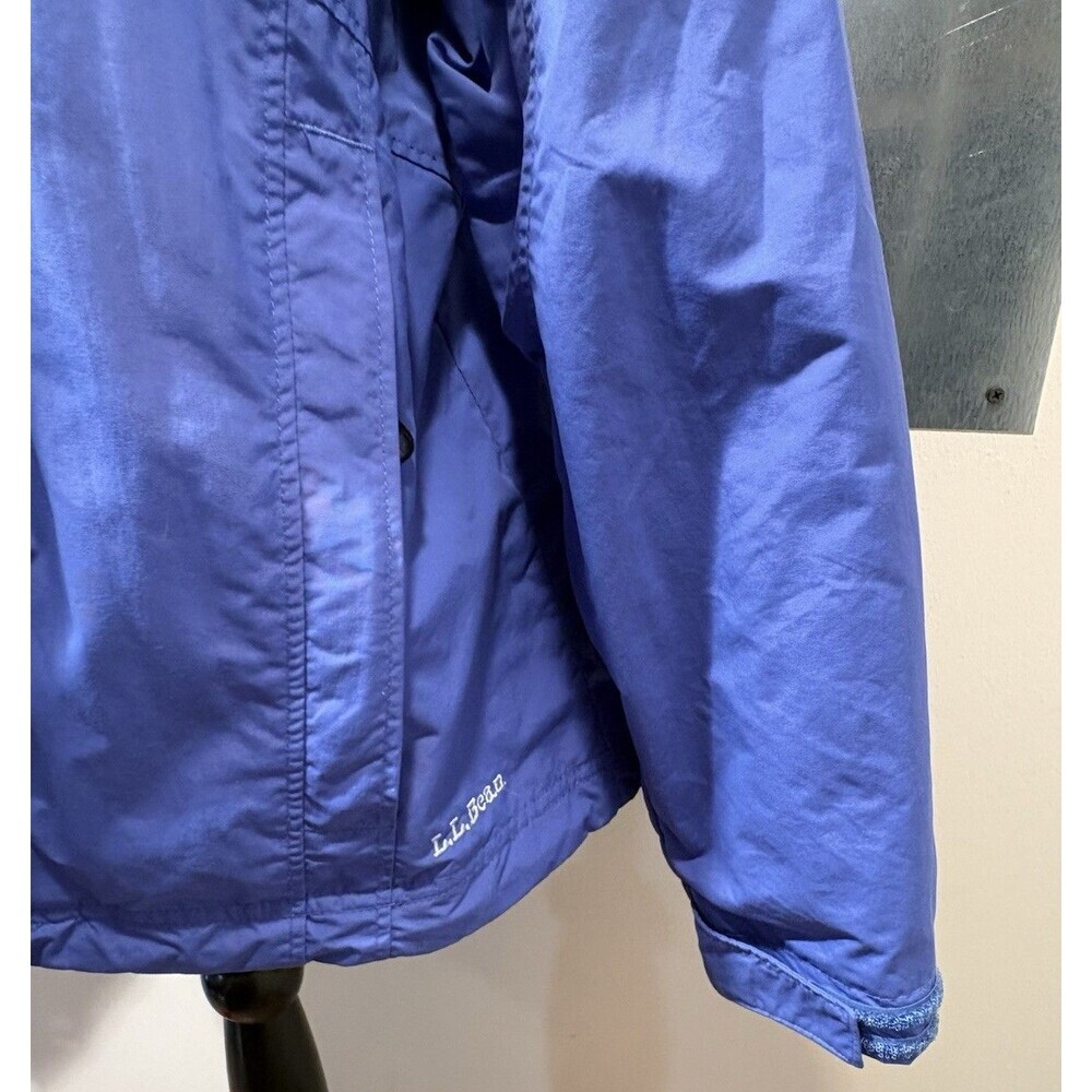 LL Bean 3 in 1 Jacket Women's Blue Windbreaker Hid-a-Hood Rain Jacket L-REG - Picture 14 of 16